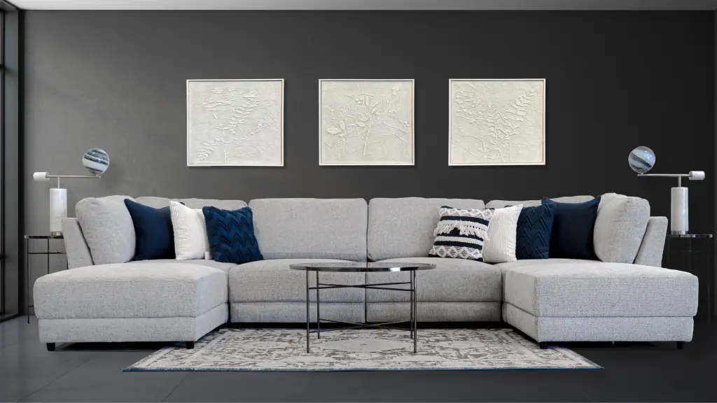 Summit Grey Modular Sectional Sofa 6 Seat Configuration Grey Timber Polyester Fabric american homestead furniture