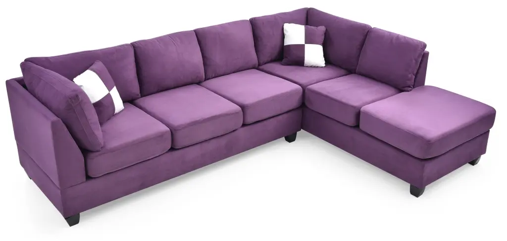 Malone G637B SC Sectional 3 Boxes Purple Foam Microfiber Living Room Sofa glory furniture