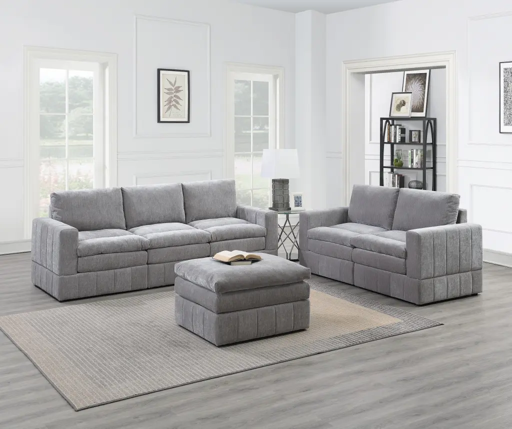 Contemporary 6Pc Modular Sectional Set 4 Arm Chairs 1 Wedge Sofa kanepe