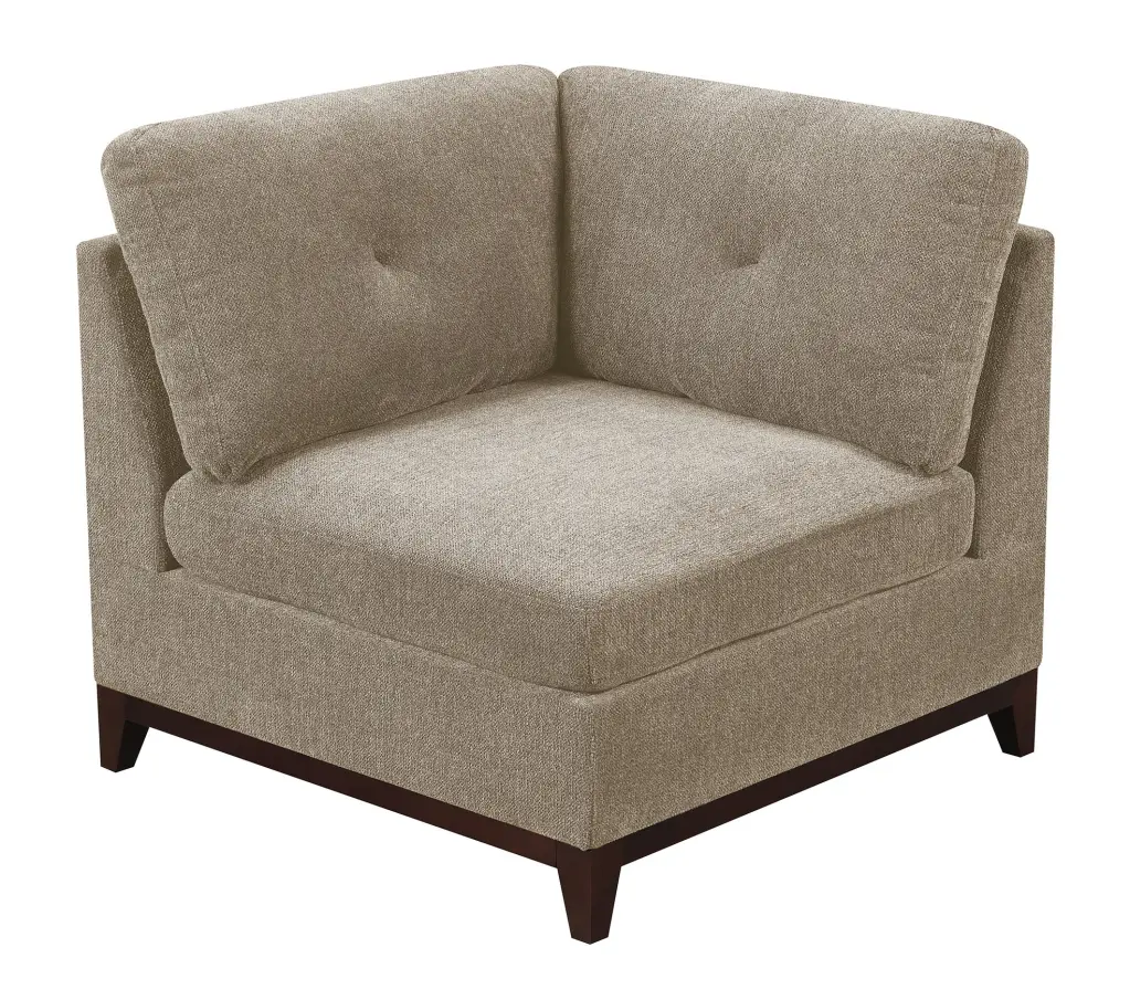 Modular Living Room Corner Wedge Camel Chenille 1Pc Sectional Sofa Small Spaces kanepe