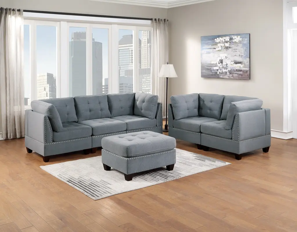 Modular Sofa Set 6-Piece Living Room Sectional Tufted Cushions and Storage kanepe