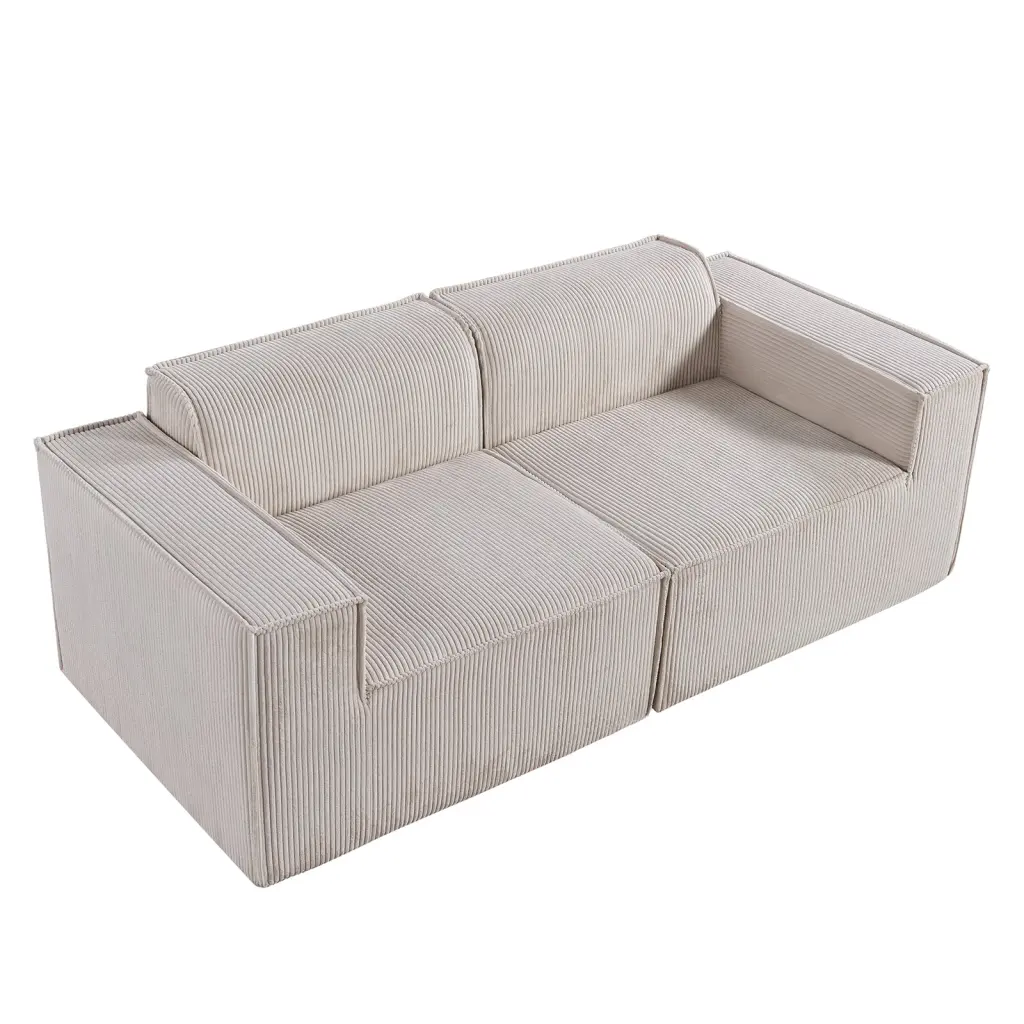 78.74 Inch Modular Sectional Sofa Couch 2 Seat Modern Corduroy Material mi shangou