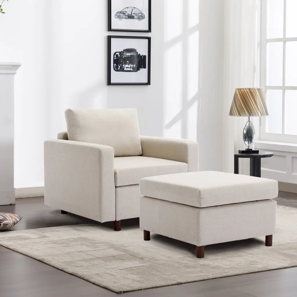 Single Seat Module Sofa Sectional Couch Armrest And Ottoman rnb