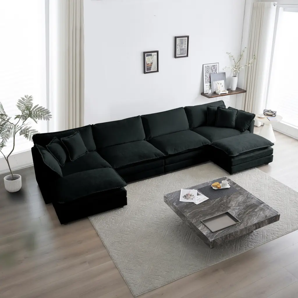 Ease U Influenced Couch Reversible Chaise Modular Large U Influence Sectional Sofa ui furniture