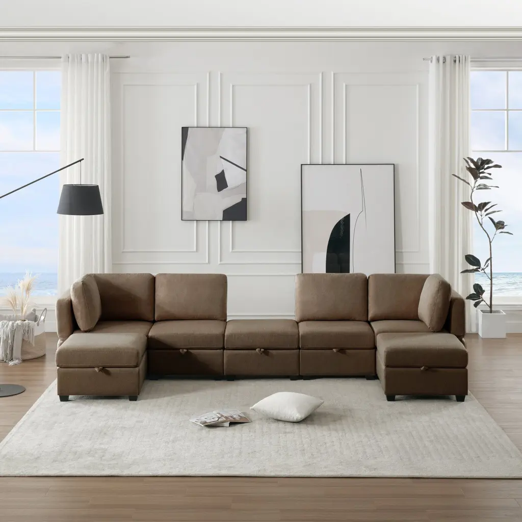 Free Combinations Storage Practical Modular Sectional Sofa Thick Cushions ui furniture
