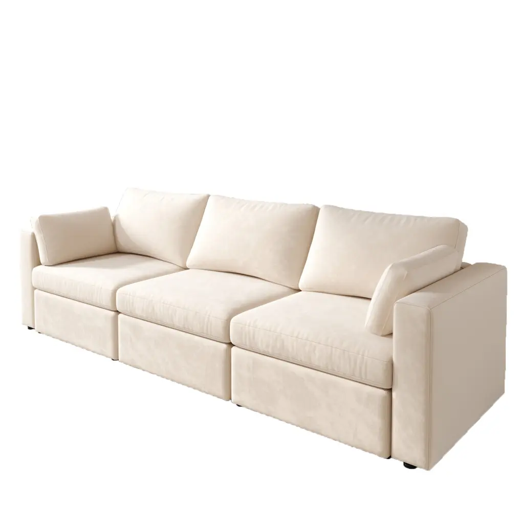 Modern Velvet Modular Sectional Sofa, Convertible Sofa Set Pillows yiwei