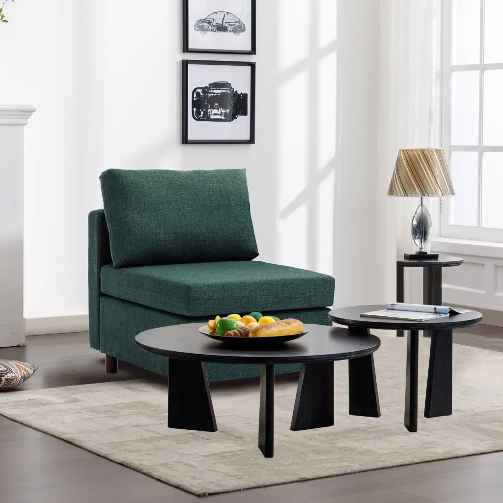Middle Module Fabric Linen Accent Modular Sofa Sectional Couch rnb