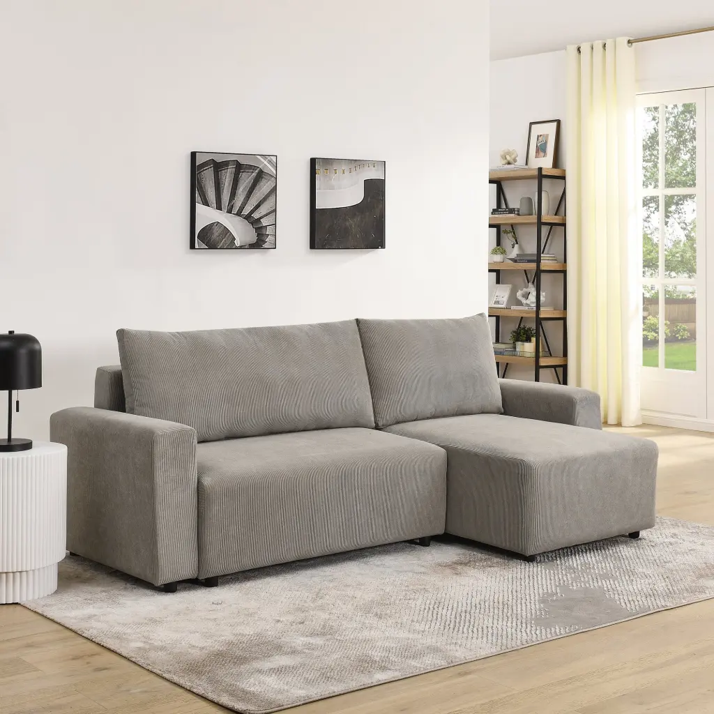 Modular Corduroy Upholstered 3 Seater Sofa Bed Storage Home Living Room Furniture royal star