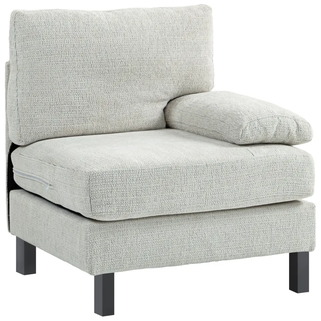 Homcom Module Modular Sectional Sofa, Right Facing Armchair Wooden Legs aosom business