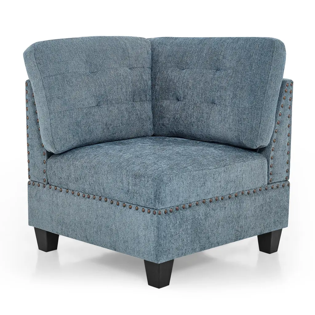 Corner Sofa Modular Sectional Navy Chenille 31.5X31.5X36.5 chuangyuan smart home