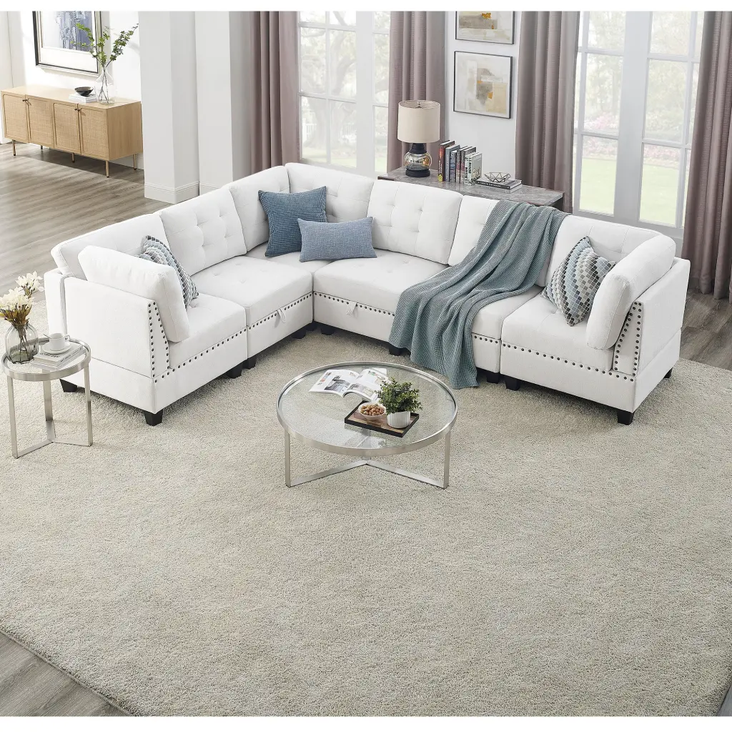 L Influence Modular Sectional Sofa DIY Combination Three Single Seats chuangyuan smart home