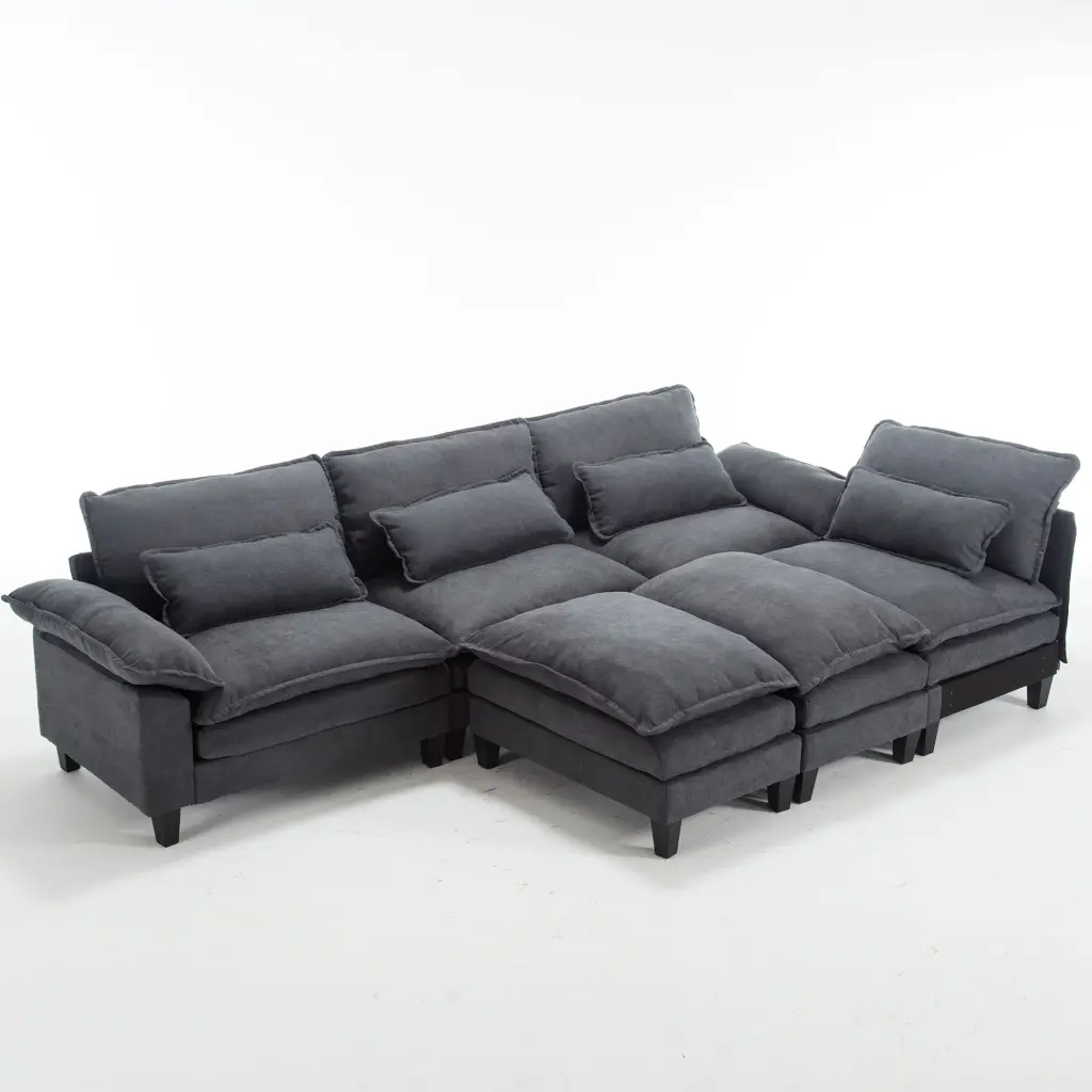 154.8 Inch Oversized Modular Sofa Ice Velvet Large U Shaped Couch lm home furniture
