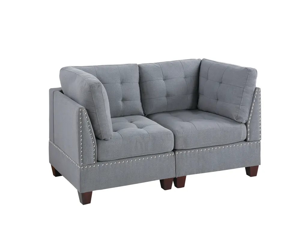 Modular 2 Piece Set Gray - Versatile Living Room Furniture poundex