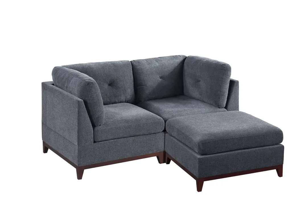 Modular Set 3Pc Ash Gray Chenille poundex