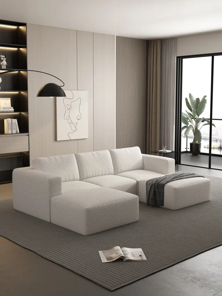 104.32x66.92 Inch Modular Sectional Sofa Sleeper Couch Large Spaces rnb
