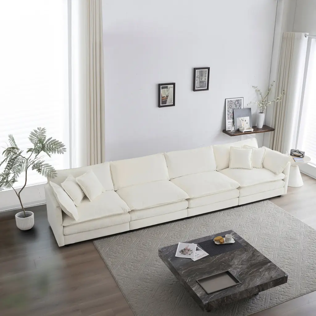 Free Combination Modular Sofa 4 Seater Comfy Chenille Material Modern Living Room Furniture ui furniture