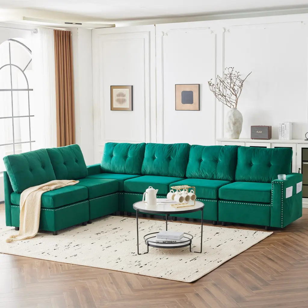 Velvet Modular Combination Sofa Storage Living Room w2113