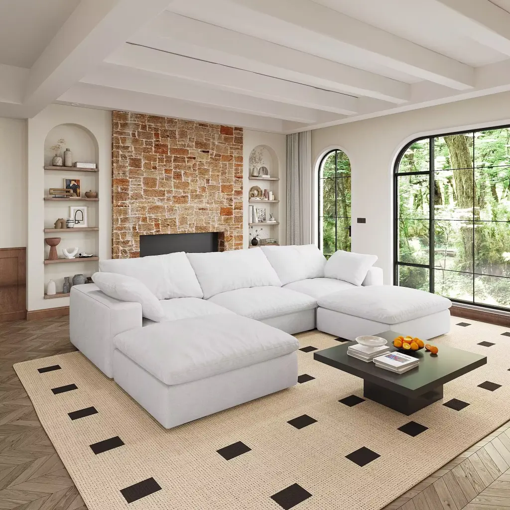 Large Dimensions Modular Cloud Sofa 5 Seats Down Sofa Bed Apartment Living Room w2824