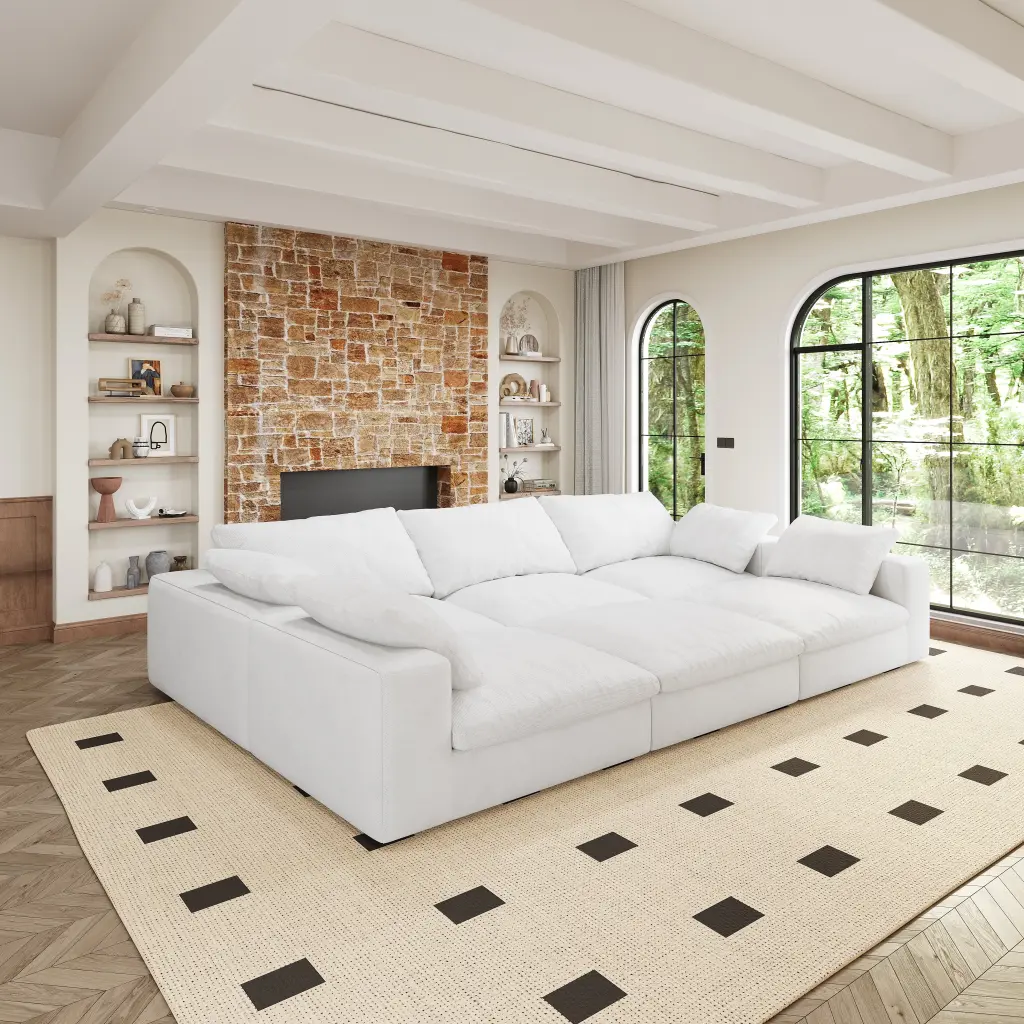 Large Modular Cloud Sofa 6-Seater Down Sofa Bed Apartments w2824