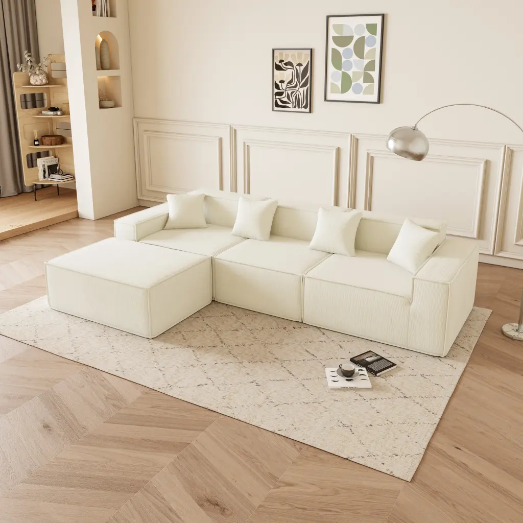 Modular L Influenced Sectional Sofa Reversible Chaise, Deep Seat Cush modasi