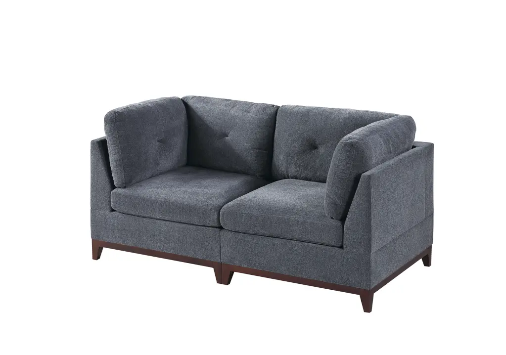 Modular Set 2Pc Sofa Ash Gray Chenille Fabric poundex