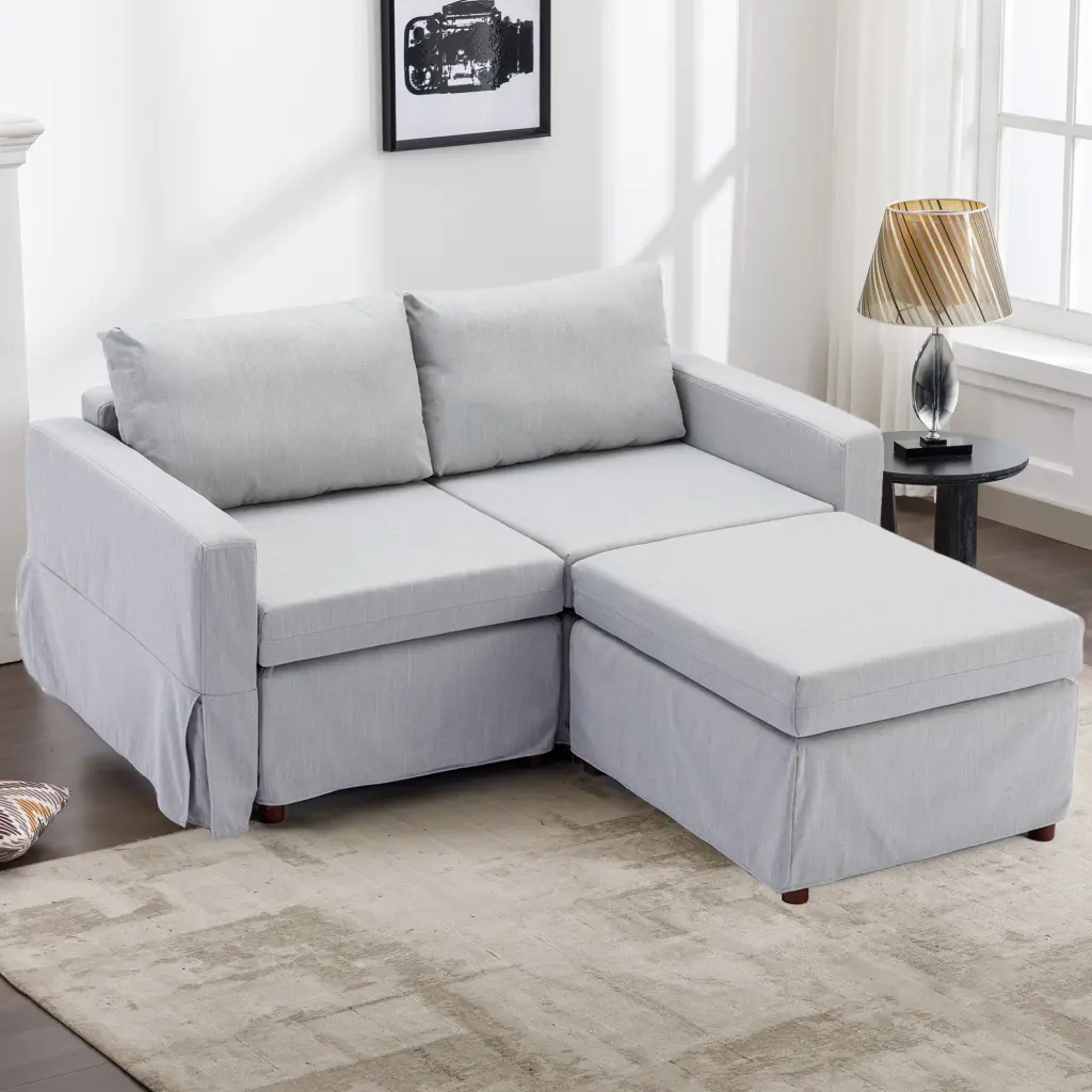 2 Seat Module Sectional Sofa Couch 1 Ottoman Seat And Back Cushions rnb