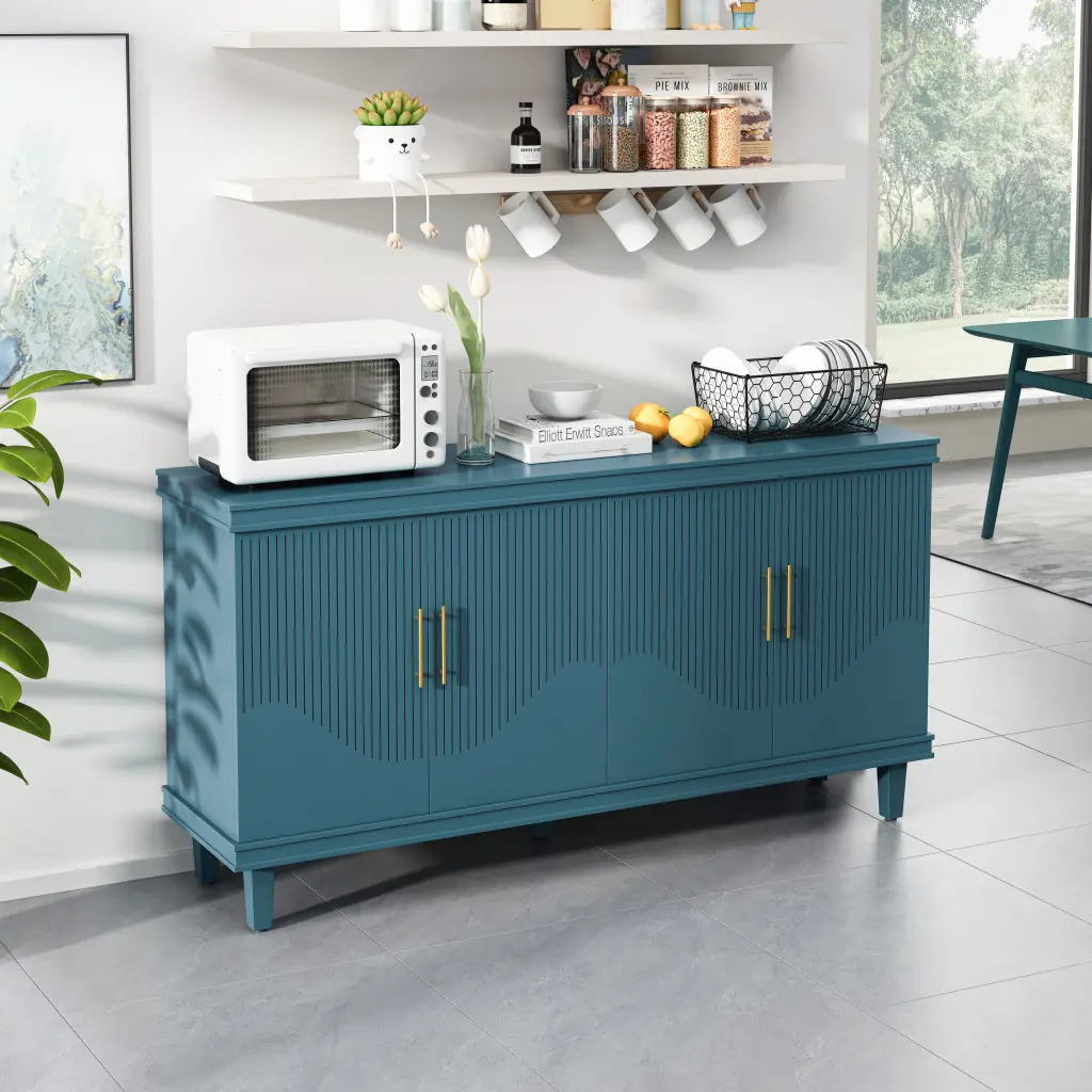 59.84 Inch Large 4 Door Cabinet Living Room Kitchen Bedroom Storage rnb