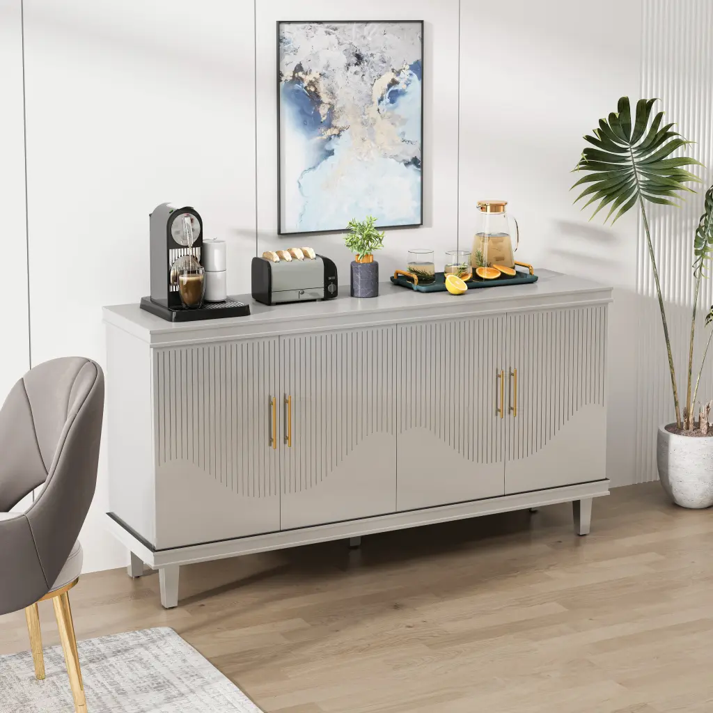 59.84'' Large 4 Door Cabinet Living Room Kitchen Bedroom Storage rnb