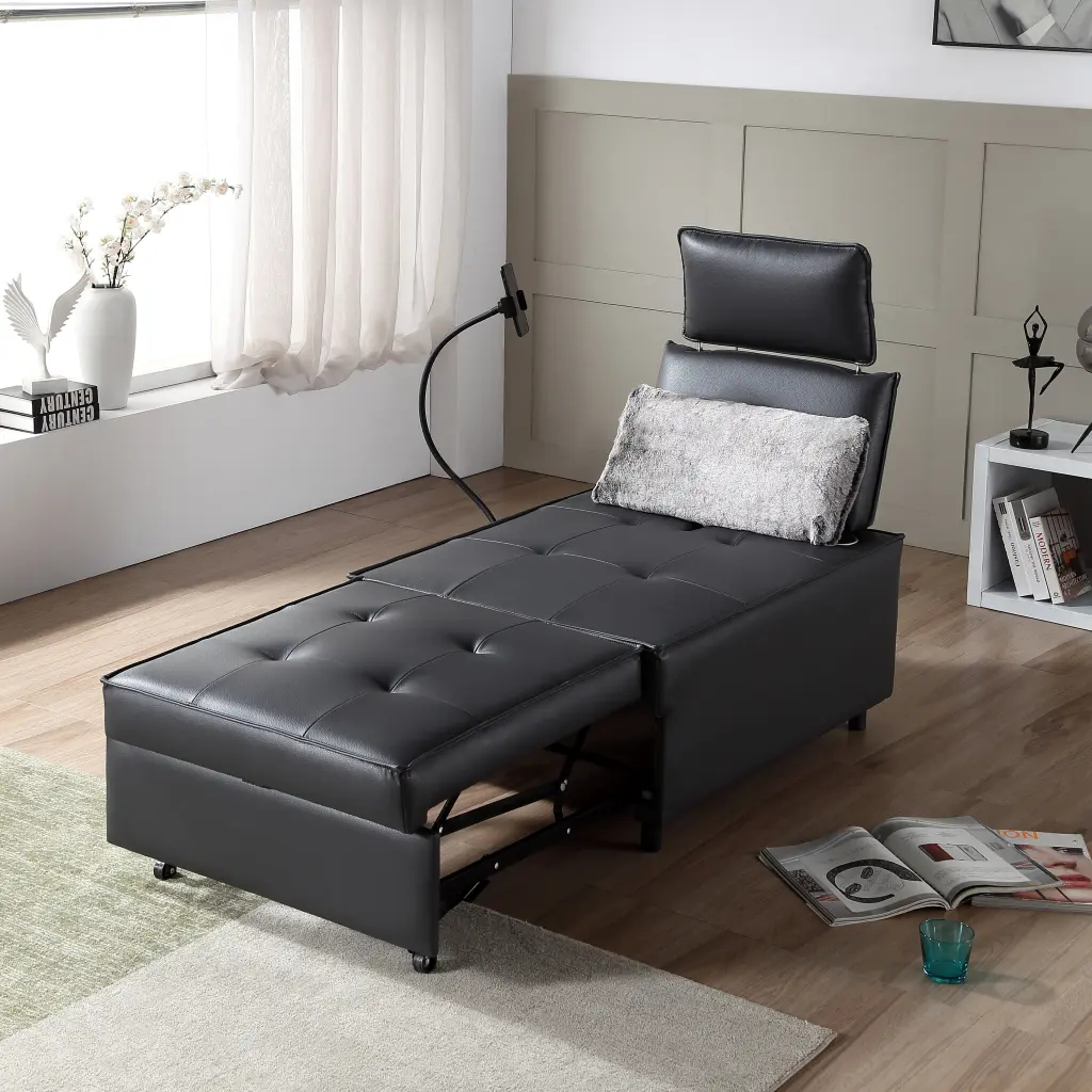 3 1 Sofa Bed Bluetooth Speaker Chair Reclining Sleeper Futon USB luxehome