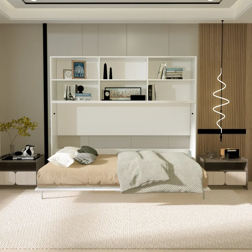 Modern Twin Horizontal Murphy Bed Shelf Storage sunrise furniture