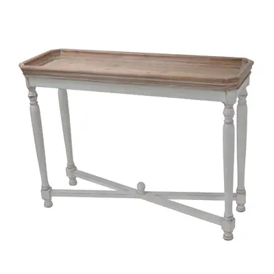 42X14X30 Inch Narrow Alcott Table Consoles Buffets Table White Brown w2078