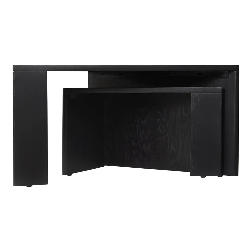 Aton Nesting Coffee Table Set 2 Black Modern Living Room Tables Moe's Home Collection
