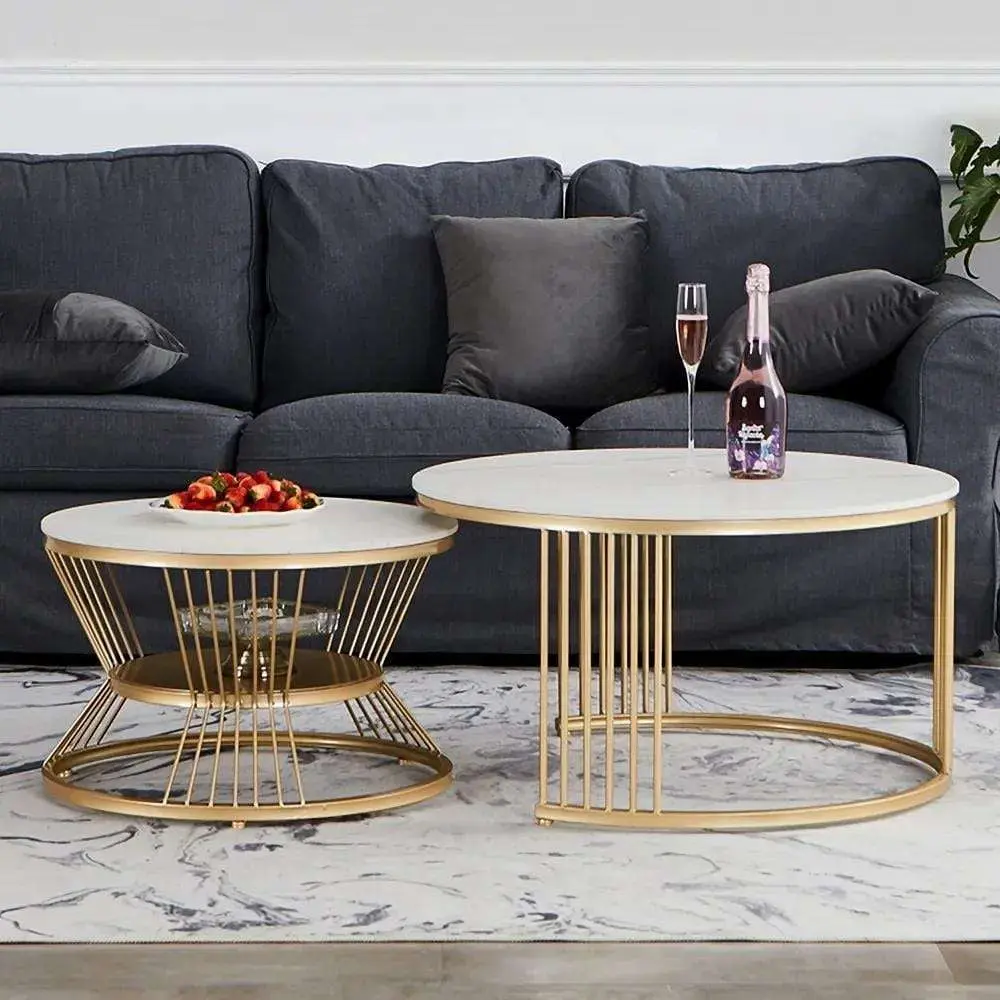 Writings on Wall Round Nesting Coffee Table Set 2 Living Room and Office