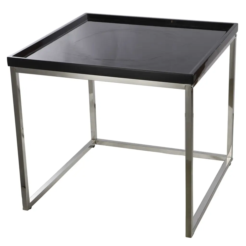 and B Home Demmi Wood Chrome Nesting Table A&B Home