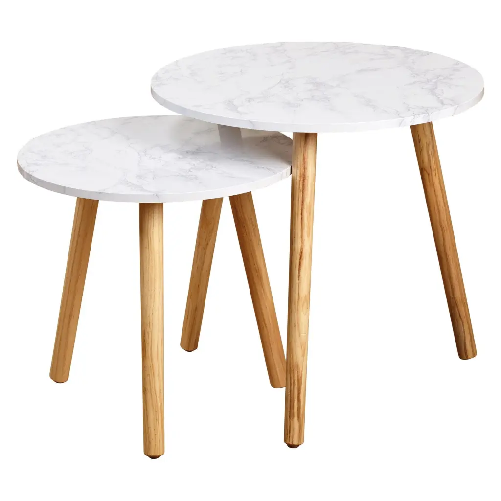 Darcy Nesting Table White Natural All Other Brands
