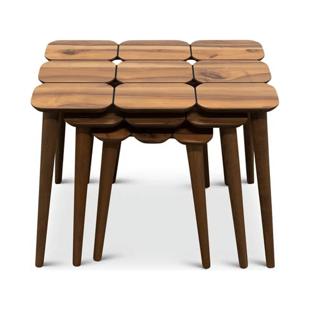 Page Mid-Century Modern Wood Nesting Tables Walnut (Set 3) Ashcroft