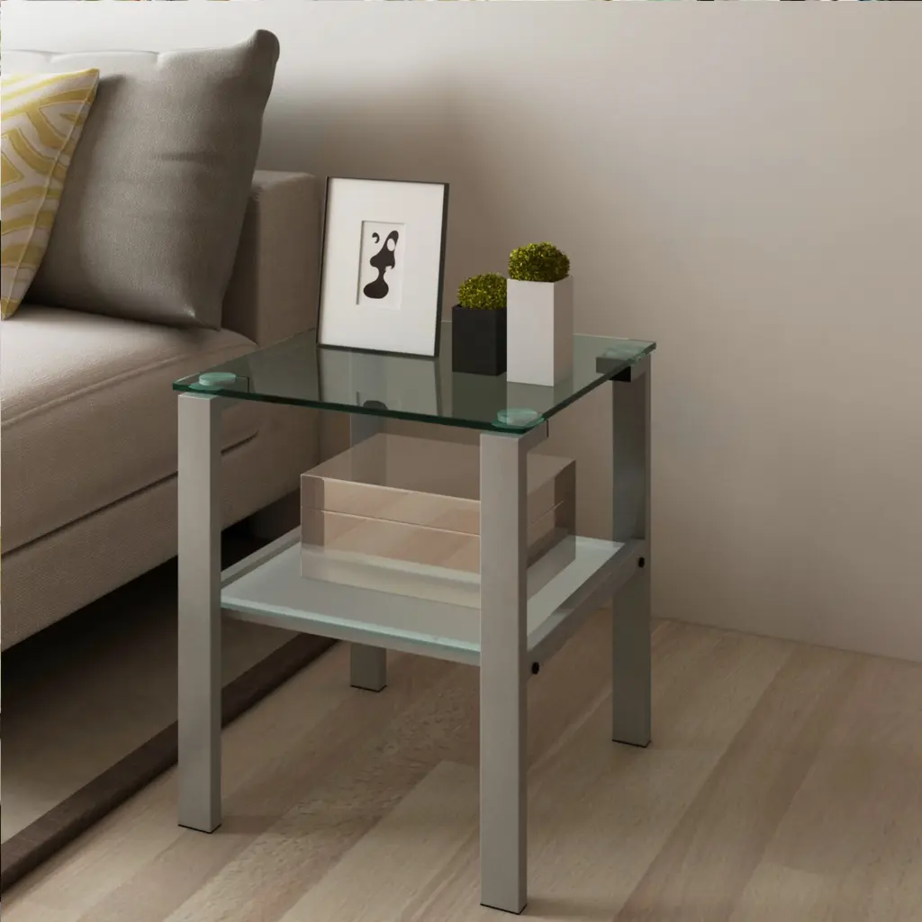 Crystal Two Layer Tea Table Small Round Table Bedroom Corner Table Living Room jws-w241