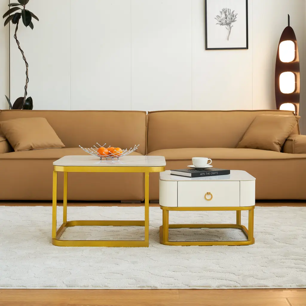 Modern Marble Nesting Table Coffee Table Set 2 End Tables modasi