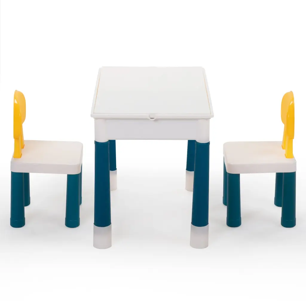 Multi Practical Rectangular Block Table - DIY Blocks Gray And Yellow w2181