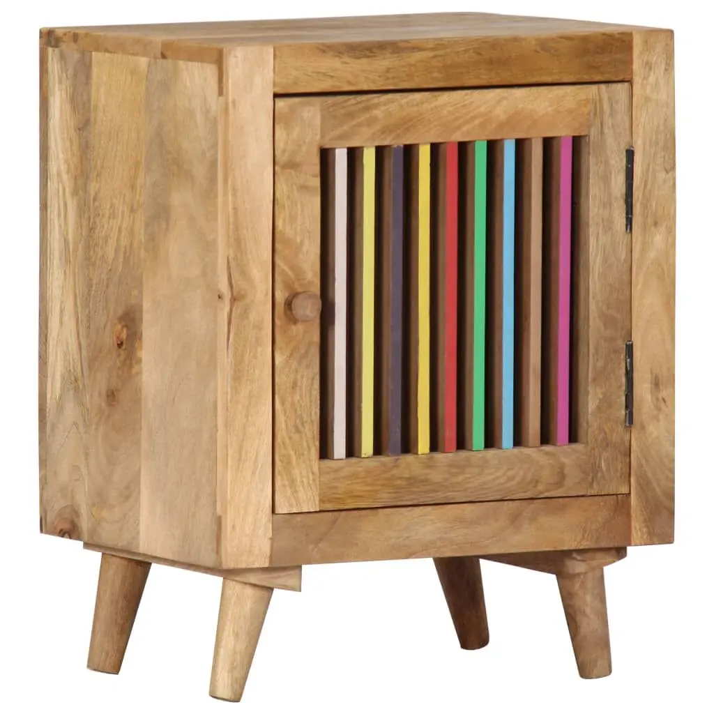15.7 Inch Solid Mango Wood Bedside Cabinet Storage