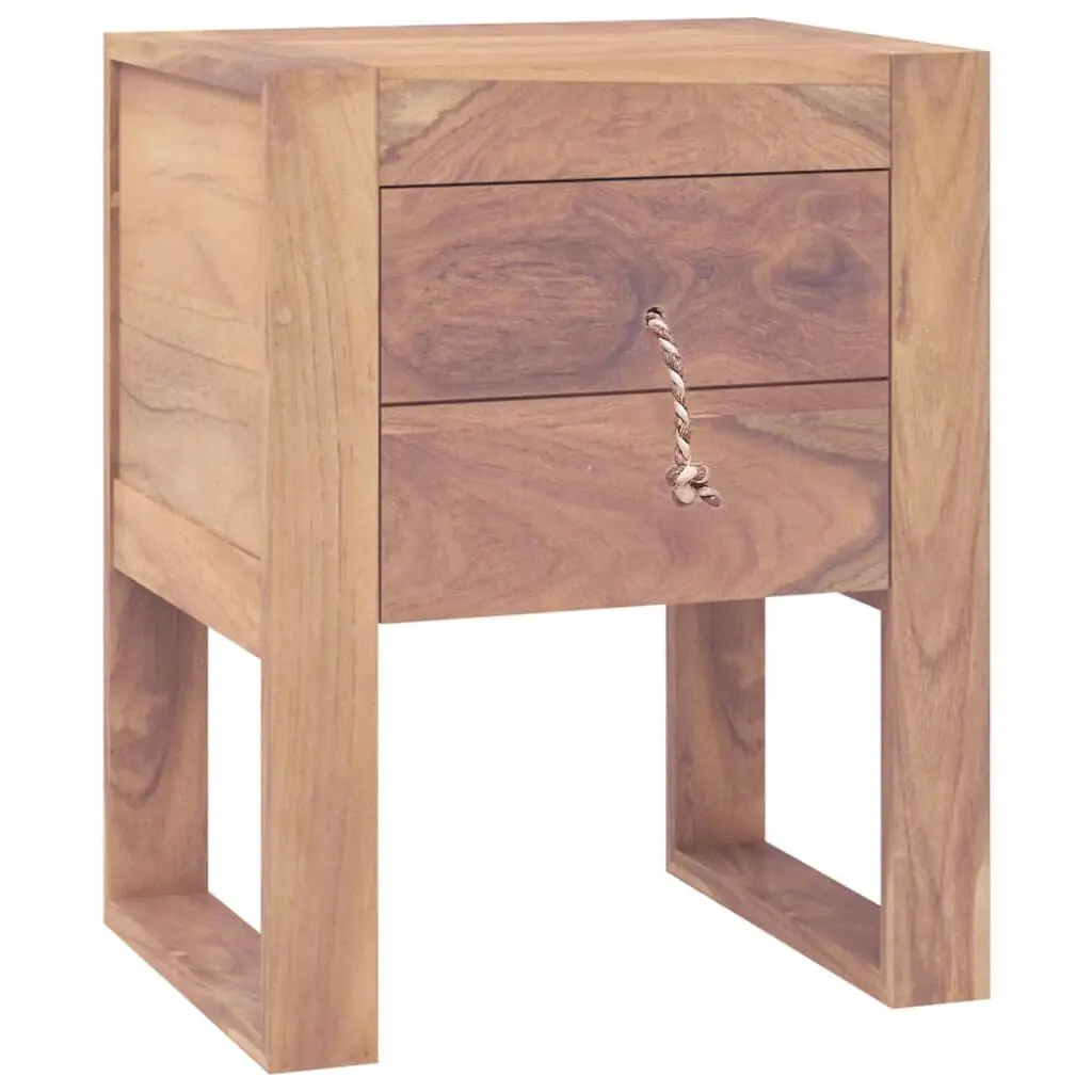 15.7 Inch Solid Teak Wood Bedside Cabinet Drawer
