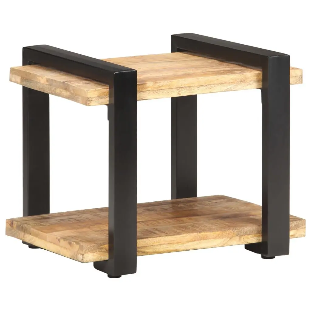 19.7 x 15.7 Inch Rough Mango Wood Bedside Cabinet Storage