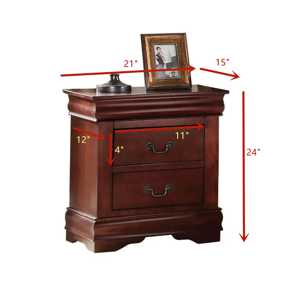 Louis Philippe Cherry Solid Timber Nightstand acme onsite store