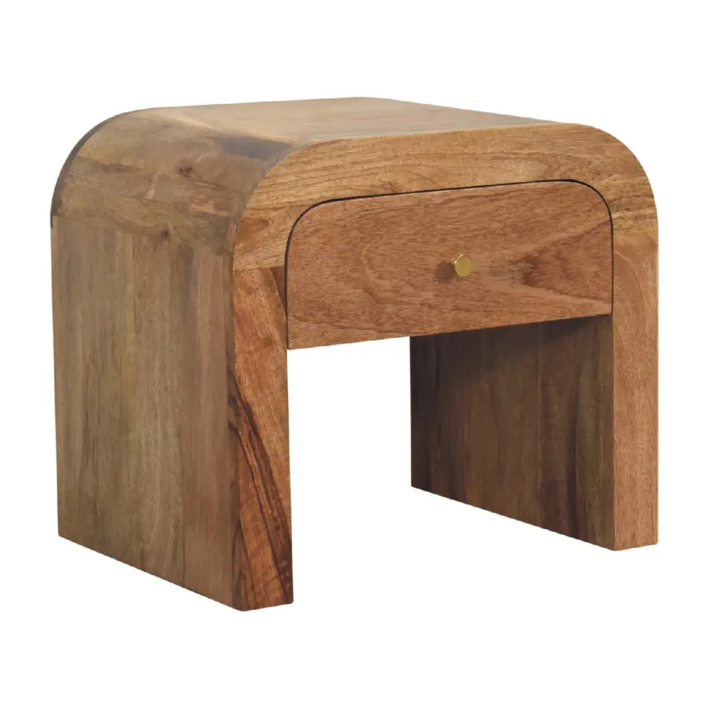 Darcy Bedside Oak Brown Solid Wood artisan furniture