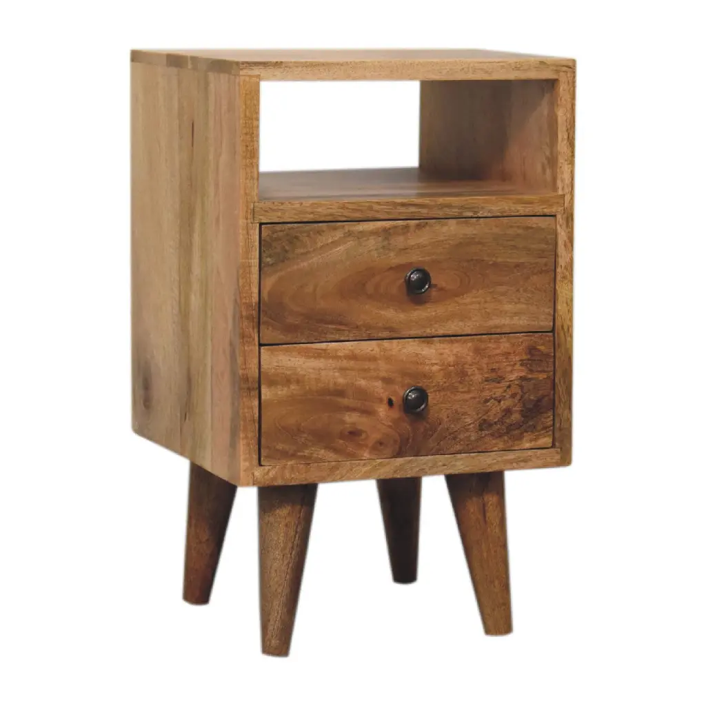 Mini Oak Classic Open Bedside Table Solid Timber artisan furniture