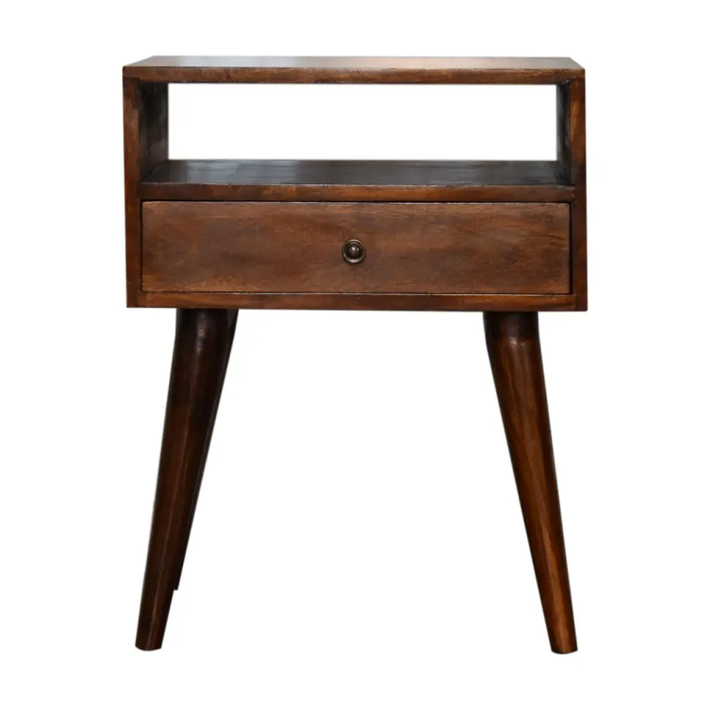 Modern Chestnut Solid Timber Bedside Table Drawers artisan furniture