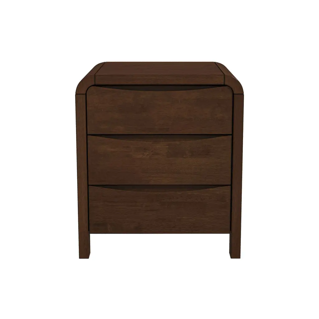 Lionel Mid Century Modern Solid Wood Nightstand 3 Drawer Bed Side Table ashcroft furniture