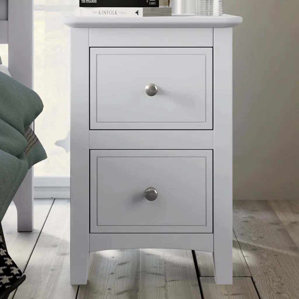 2 Drawers Solid Timber Nightstand End Table White White Solid Timber bed best