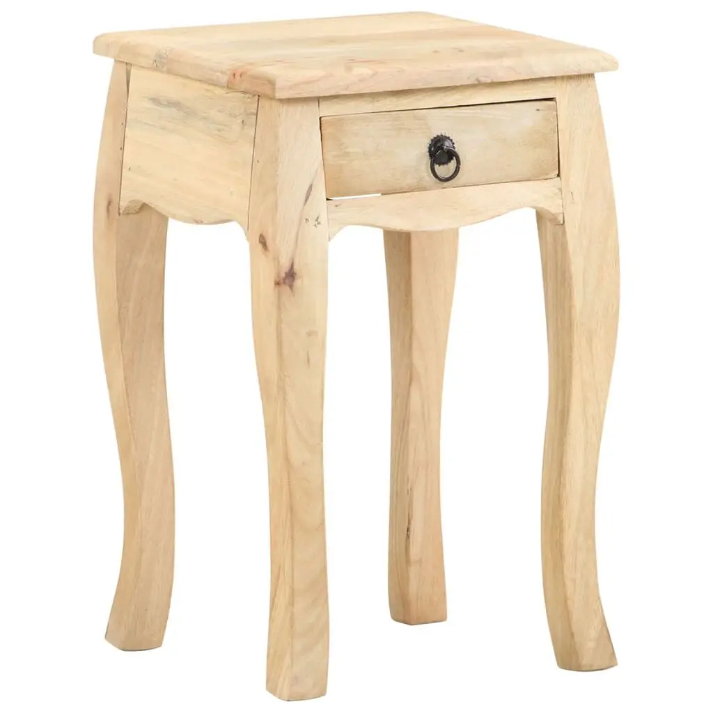Bed Cabinet 11x11x18.1 Inches Solid Mango Wood Nightstand Storage