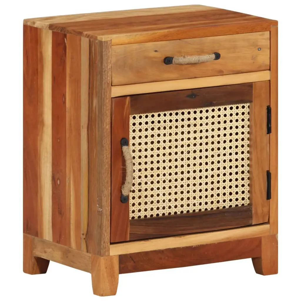 Bedside Cabinet 15.7 Inches Solid Reclaimed Wood Nightstand Drawer